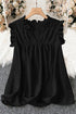 Solid Swiss Dot Ruffle Lace Trim V Neck Tank Top