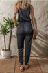 Solid Tank Style Tie Waist Pocketed Jogger Jumpsuit