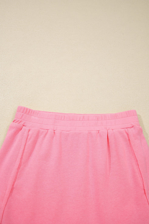 Solid Tank Top Elastic Waist Mini Skort Two Piece Dress