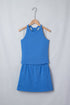 Solid Tank Top Elastic Waist Mini Skort Two Piece Dress