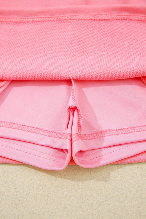 Solid Tank Top Elastic Waist Mini Skort Two Piece Dress
