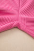 Solid Textured Collared V Neck Wide Leg Pant Sets