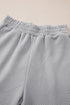 Solid Textured Collared V Neck Wide Leg Pant Sets