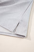 Solid Textured Collared V Neck Wide Leg Pant Sets