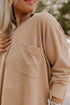 Solid Textured Drop Shoulder Knit Tunic Long Sleeve Top