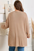 Solid Textured Drop Shoulder Knit Tunic Long Sleeve Top