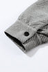 Solid Textured Flap Pocket Buttoned Shacket