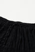 Solid Textured Frill Short Sleeve Drawstring Short Set