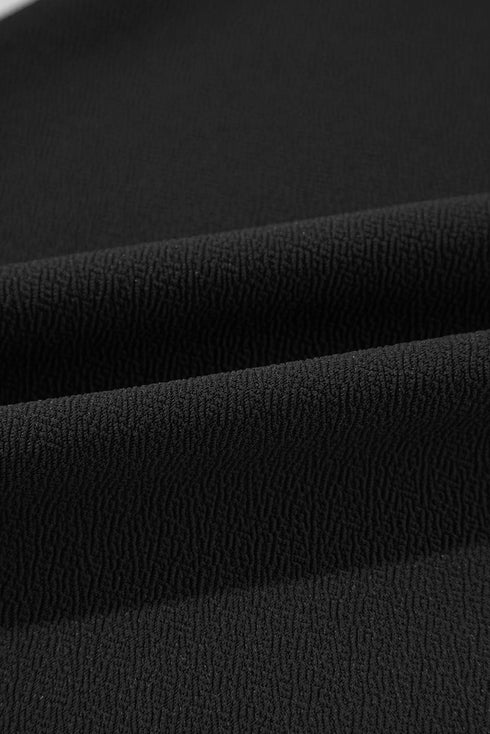 Solid Textured Knot Waist Relaxed Shift Pants