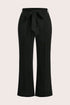 Solid Textured Knot Waist Relaxed Shift Pants