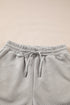 Solid Textured Loose Fit Relaxed Two Piece Short Set