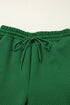 Solid Textured Loose Fit T Shirt Drawstring Pant Set
