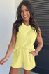 Solid Textured Loose Tank Two Piece Short Set