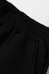 Solid Textured Puff Sleeve Wide Leg Pant Set