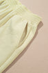 Solid Textured Puff Sleeve Wide Leg Pant Set