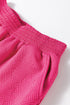 Solid Textured Puff Sleeve Wide Leg Pant Set