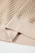 Solid Textured Quilted Long Sleeve Casual Short Set