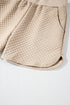 Solid Textured Quilted Long Sleeve Casual Short Set