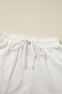 Solid Textured Waffle Knit Drawstring Casual Short Set