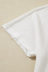 Solid Textured Waffle Knit Drawstring Casual Short Set