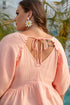 Solid Textured Wide Short Sleeve Babydoll Blouse