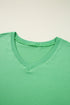 Solid V Neck Pocket Tee And Shorts Loungewear Set