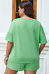 Solid V Neck Pocket Tee And Shorts Loungewear Set