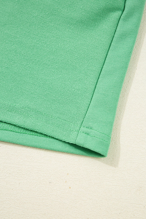 Solid V Neck Pocket Tee And Shorts Loungewear Set