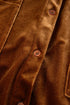 Solid Velvet Chest Pocket Drop Shoulder Shirt