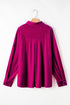 Solid Velvet Chest Pocket Drop Shoulder Shirt