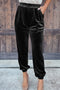 Solid Velvet Jogger Pants