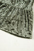 Solid Velvet Puff Sleeve Babydoll Plus Size Mini Dress