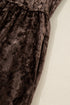 Solid Velvet Puff Sleeve Babydoll Plus Size Mini Dress