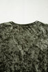Solid Velvet Puff Sleeve Babydoll Plus Size Mini Dress
