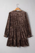 Solid Velvet Puff Sleeve Babydoll Plus Size Mini Dress