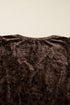 Solid Velvet Puff Sleeve Babydoll Plus Size Mini Dress