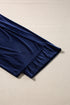 Solid Velvet Ruffled Wide Leg Two Piece Pant Set