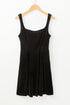 Solid Velvet Square Neck Sleeveless Pocket H-Line Mini Dress