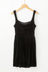 Solid Velvet Square Neck Sleeveless Pocket H-Line Mini Dress