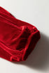 Solid Velvet Tie Front Peplum Silhouette Blouse