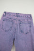 Solid Vintage Wash Frayed Hem Ankle Length Jeans