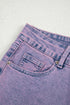 Solid Vintage Wash Frayed Hem Ankle Length Jeans