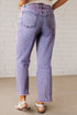 Solid Vintage Wash Frayed Hem Ankle Length Jeans