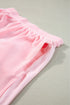 Solid Waffle Knit Oversize Tee And Short Set