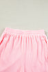 Solid Waffle Knit Oversize Tee And Short Set