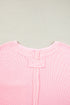 Solid Waffle Knit Oversize Tee And Short Set