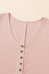 Solid Waffle Knit Sleeveless Button Front Pocket Romper