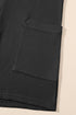 Solid Waffle Knit Sleeveless Button Front Pocket Romper