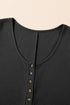 Solid Waffle Knit Sleeveless Button Front Pocket Romper