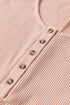 Solid Waffle Knit Sleeveless Button Front Pocket Romper